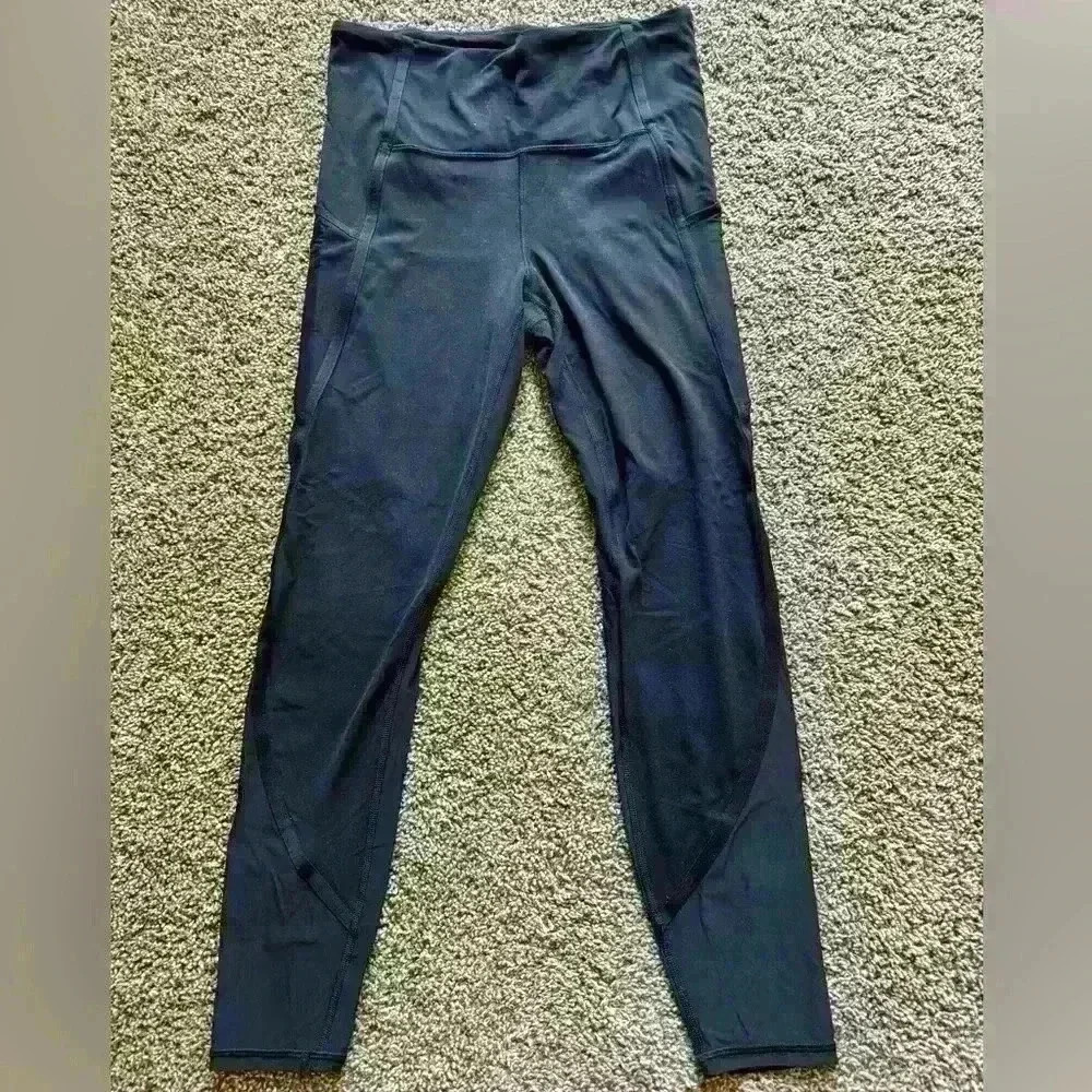 Athleta Vitality Mesh Inset 7/8 Stash Leggings High‎ Rise Black Size Small